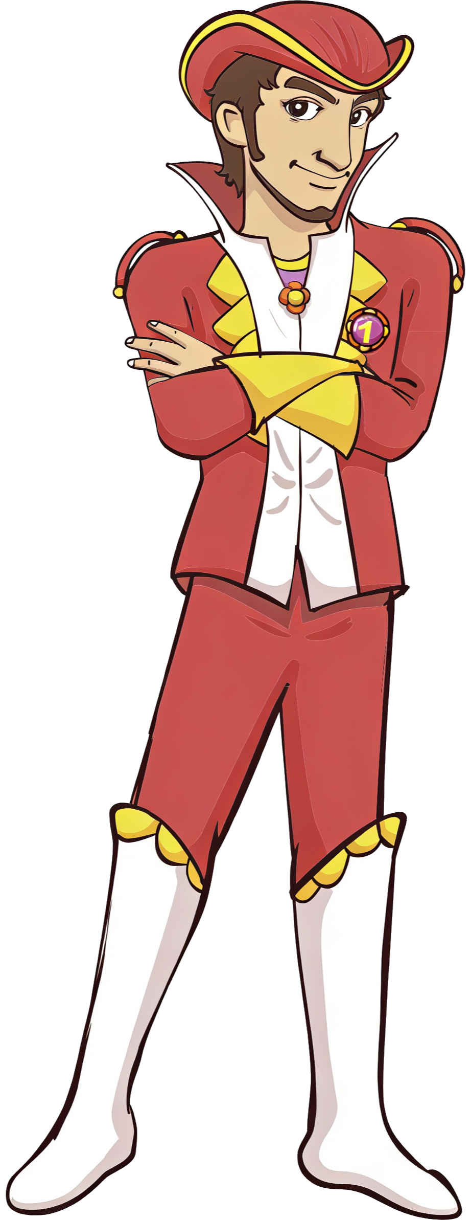 Captain Lotto standing with arms crossed